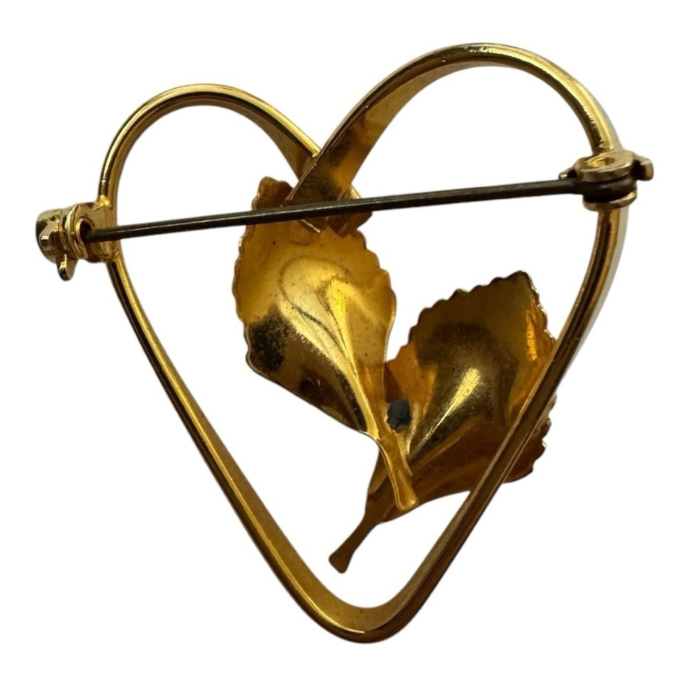 Vintage heart leaf brooch - Picture 4 of 4